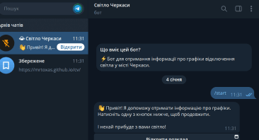 Telegram bot Svitlo preview